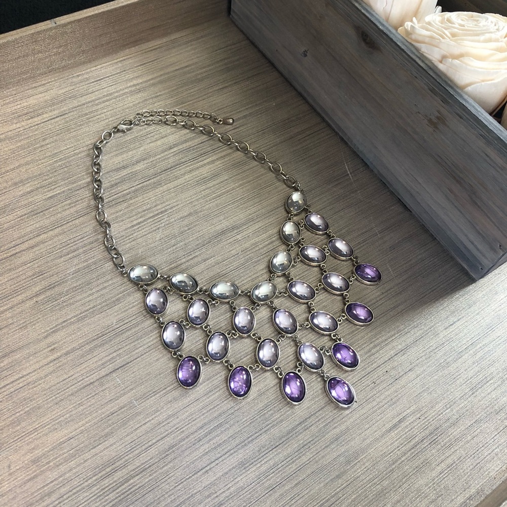 Purple ombré statement necklace